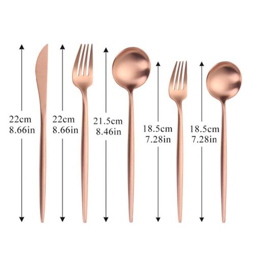5pcs White Gold Cutlery Set Dinner Fork Spoon Table Knife Dessert Steel Fork Forks Knives Spoons Tableware Set Drop Shipping